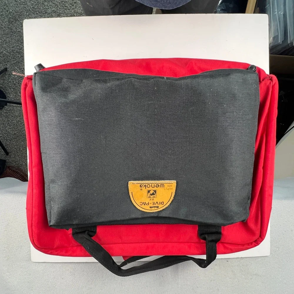 Wenoka Dive-Pac Scuba Gear Bag OS Red Black Vintage Canvas Travel Duffle